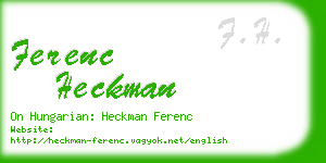 ferenc heckman business card